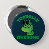 Badge Rond 10 Cm Toad de Cartoon Joyeux (Devant & derrière)