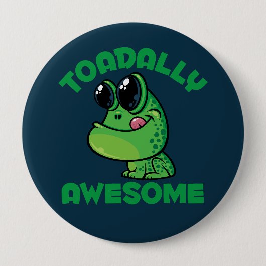 Badge Rond 10 Cm Toad de Cartoon Joyeux (Devant)