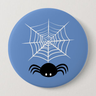 Badge Rond 10 Cm Toile d'araignée Halloween