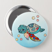 Badge Rond 10 Cm tortues (Devant & derrière)