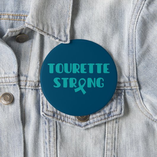 Badge Rond 10 Cm Tourette Boutons forts (En situation)