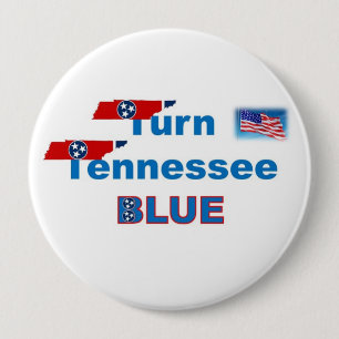 BADGE ROND 10 CM TOURNEZ LE TN BLEU