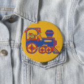 Badge Rond 10 Cm Train père Noël (En situation)