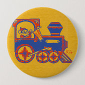 Badge Rond 10 Cm Train père Noël (Devant)