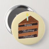Badge Rond 10 Cm Tranches de gâteau au chocolat (Devant & derrière)