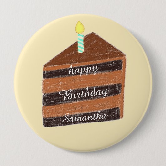 Badge Rond 10 Cm Tranches de gâteau au chocolat (Devant)