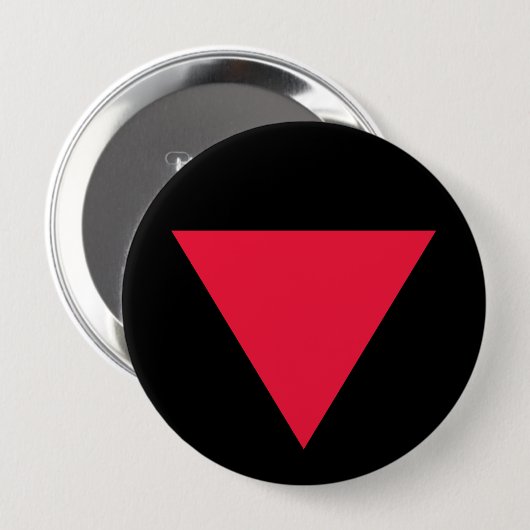 Badge Rond 10 Cm triangle rouge inversé (Devant & derrière)
