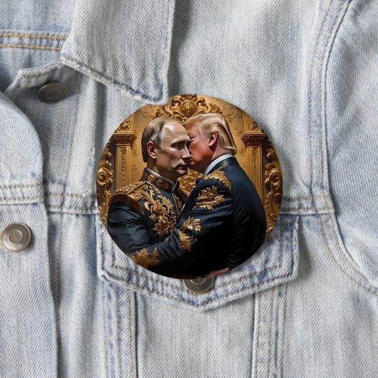 Badge Rond 10 Cm Trump et Poutine s'engagent (En situation)