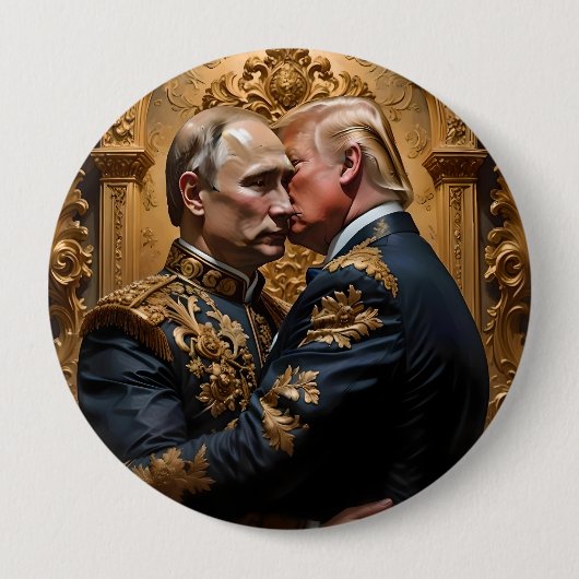 Badge Rond 10 Cm Trump et Poutine s'engagent (Devant)