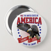 Badge Rond 10 Cm Trump MAGA Eagle Freedom (Devant & derrière)