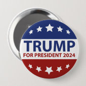 Badge Rond 10 Cm Trump pour le président 2024 (Devant & derrière)