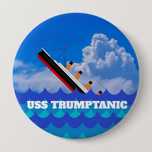 Badge Rond 10 Cm Trumptanique qui s'amuse (Devant)