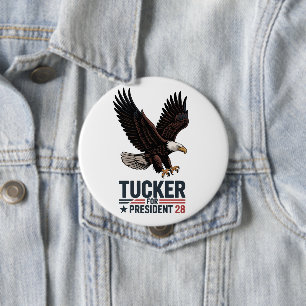 Badge Rond 10 Cm Tucker Président 2028 Amérique d'abord Souverainet