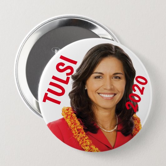 Badge Rond 10 Cm Tulsi 2020 (Devant & derrière)