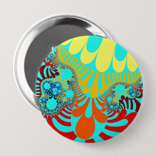 Badge Rond 10 Cm Turquoise arc-en-ciel