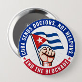 Badge Rond 10 Cm Unblock Cuba (Devant & derrière)