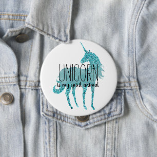 Badge Rond 10 Cm Unicorn est mon animal d'esprit