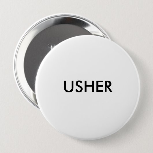 BADGE ROND 10 CM USHER (Devant & derrière)