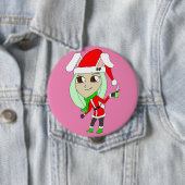 Badge Rond 10 Cm vacances chibi bunnygirl (En situation)