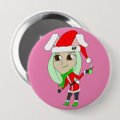 Badge Rond 10 Cm vacances chibi bunnygirl (Devant & derrière)