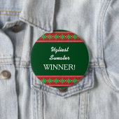 Badge Rond 10 Cm Vainqueur de Noël le plus moche (En situation)
