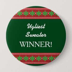 Badge Rond 10 Cm Vainqueur de Noël le plus moche
