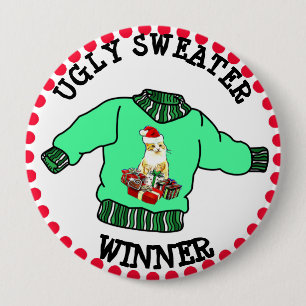 Badge Rond 10 Cm Vainqueur moche de Noël