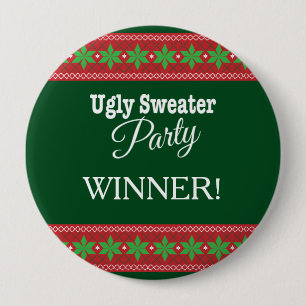 Badge Rond 10 Cm Vainqueur moche de Noël