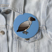 Badge Rond 10 Cm Vautour à dos blanc (En situation)