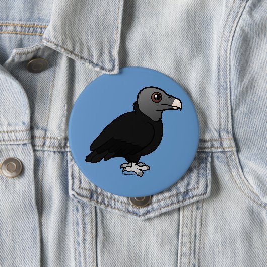 Badge Rond 10 Cm Vautour moine (En situation)