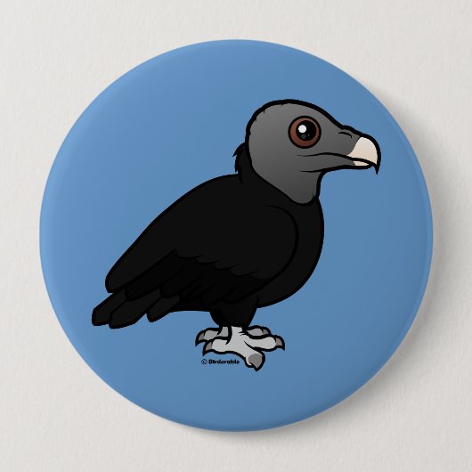 Badge Rond 10 Cm Vautour moine (Devant)