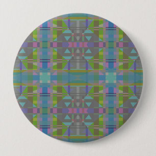 Badge Rond 10 Cm Vert bleu violet géométrique
