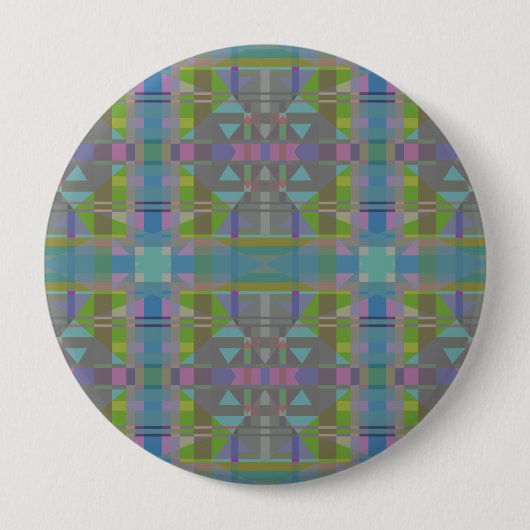 Badge Rond 10 Cm Vert bleu violet géométrique (Devant)