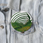 Badge Rond 10 Cm Vert de tatouage de baleine (En situation)