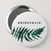 Badge Rond 10 Cm Vert frais Aquarelle Mariage Bridesmaid (Devant & derrière)