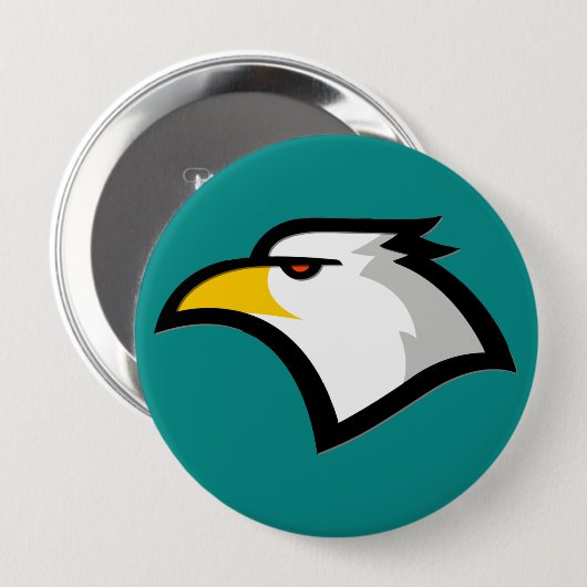 Badge Rond 10 Cm Vert turquoise ; Aigle (Devant & derrière)