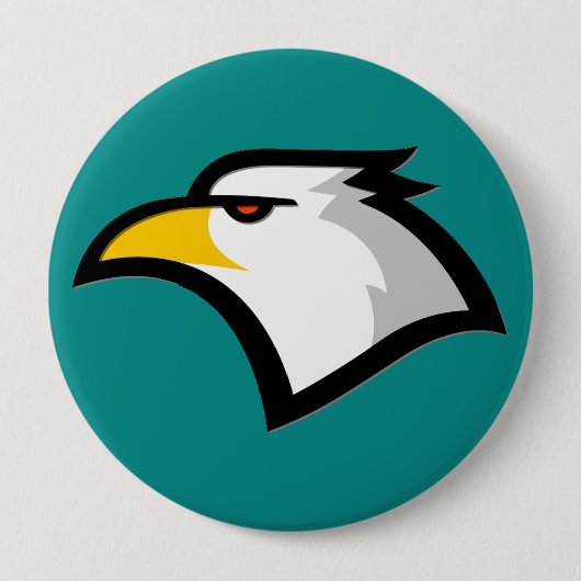 Badge Rond 10 Cm Vert turquoise ; Aigle (Devant)