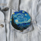 Badge Rond 10 Cm Vincent van Gogh, Starry Night (En situation)