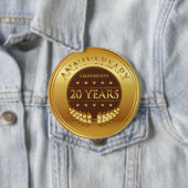 Badge Rond 10 Cm Vingt ans d'anniversaire de célébration de (En situation)