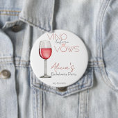 Badge Rond 10 Cm Vino Before Vows Enterrement de Vie de Jeune Fille (En situation)