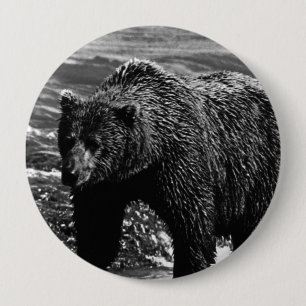 Badge Rond 10 Cm Vintage USA Alaska brun