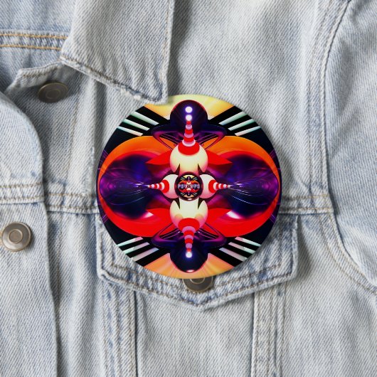 Badge Rond 10 Cm Virtual Abstract (En situation)