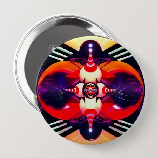 Badge Rond 10 Cm Virtual Abstract (Devant & derrière)