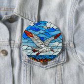 Badge Rond 10 Cm Vitreaux de mouette (En situation)