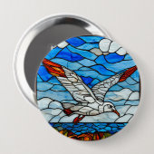 Badge Rond 10 Cm Vitreaux de mouette (Devant & derrière)