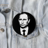 Badge Rond 10 Cm Vladamir Poutine font face (En situation)