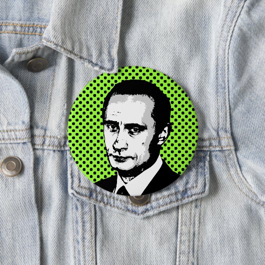 Badge Rond 10 Cm Vladimir Poutine (En situation)