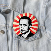 Badge Rond 10 Cm Vladimir Poutine (En situation)