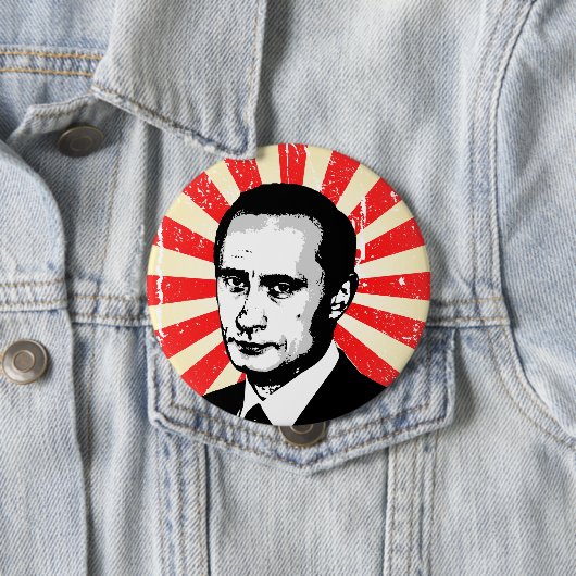 Badge Rond 10 Cm Vladimir Poutine (En situation)