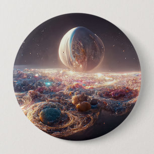 Badge Rond 10 Cm Voie Lactée et galaxies
